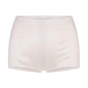 Hvit Silke Sateng Lingerie Shorts