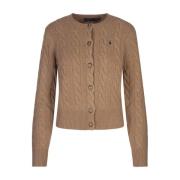 Brun Cable-Knit Cardigan Camel Mel Collection