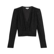 Svart Lola Vevd Bluse Topp