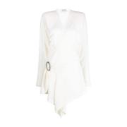 Ivory Wool Hurley Wrap Mini Kjole