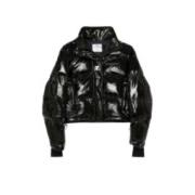 Vinyl Puffer Jacket i Svart