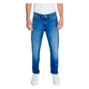 Blå Zip & Button Herre Jeans