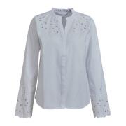 Hvit Broderie Anglaise Bluse