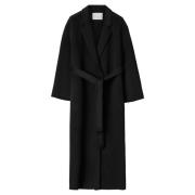 Klassisk Double Wrap Coat - Jet Black