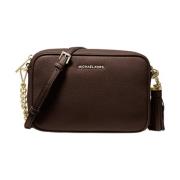 Pebbled Leather Crossbody Bag - Chocolate