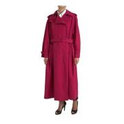 Mørk Rosa Trench Coat Jakke