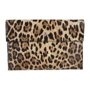 Leopardmønstret Clutch Svart