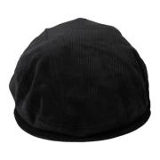 Svart Corduroy Newsboy Cap