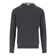 Grå Ull Pullover Crew Neck Sweater