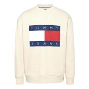 Beige Sweater med Flaggbadge