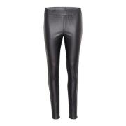 Coated Jeggings Bukser Svart Østers