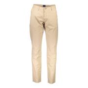 Beige Bomull Jeans Bukse, 4 Lommebukser