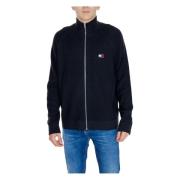 Svart Zip-Up Cardigan for Menn