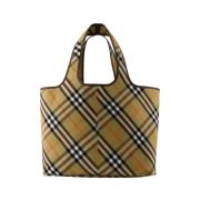 Beige Bomull Shopper Bag