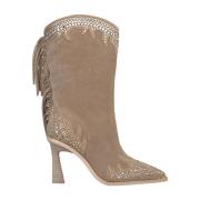 Fringed Half-Boot med Pynt