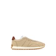 Stilige Beige Lær Sneakers