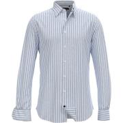 Smart Casual Vertikal Stripe Lin Skjorte