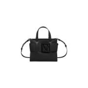 Svart Tote Bag med Metall Logo