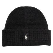 Svart Merino Ull Beanie Lue