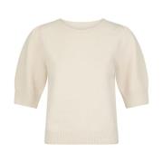 Ivory Bow Strikket Tee Topp