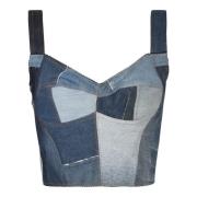 Denim Patchwork Kvinner Topwear