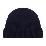 Blå Ribbestrikket Beanie Lue