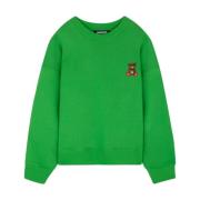 Grønn Crewneck Sweatshirt med Teddy Bokstaver