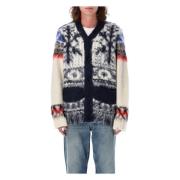 Fair Isle Strikkejakke Off White