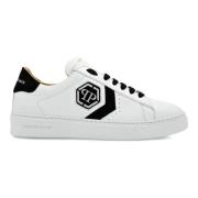 Hvite Hexagon Lavtop Sneakers