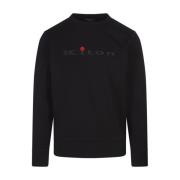 Svart Sweatshirt med Logo og Crew Neck