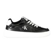 Sporty Svarte Sneakers med Kontrastdetaljer