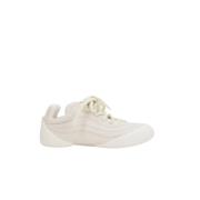 Ivory Hammered Leather Low-Top Sneakers