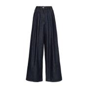 Blå Denim Wide Leg Bukser