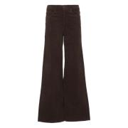 Brune Corduroy Jeans med Beltehemper