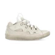 Ivory Skinn Sneakers med Tech Innsatser