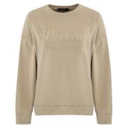 Bomull og ull crewneck genser