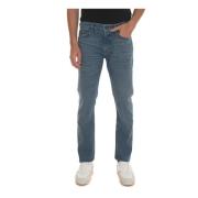 Stone Washed Denim Jeans med Topplukking