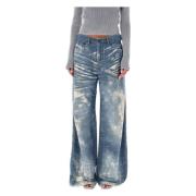 Vintage-inspirert Blå Wide-leg Jeans Aw24