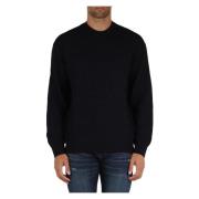 Virgin Wool Logo Sweater Ribbed Mansjetter