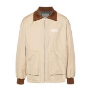 Beige Parka Jakke for Menn