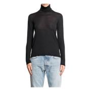 Sort Ull Turtleneck Slim Fit Genser