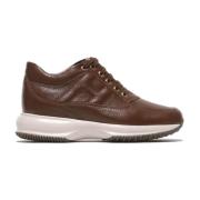 Brune Hammered Lær Interactive Sneakers