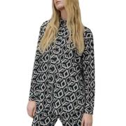 Geometrisk Print Skjorte Dandy Boyfriend