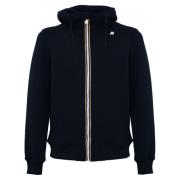 Blå Zip Hoodie Genser