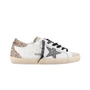 Glitter Stjerne Skinn Sneakers Hvit