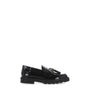 Sorte Skinnloafers med Tassel-Detalj