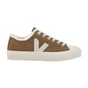 Beige Sneakers med Hvite Detaljer