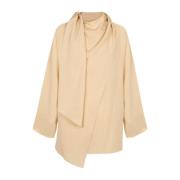 Silke Wrap Bluse med Shawl Krage