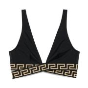 Svart Greca-detalj Bikini Topp