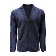 Blå Bomull Blazer Made in Italy